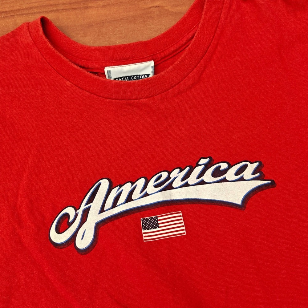 VTG Lee‎ Men's XXL Tshirt America Graphic Tee Red 100% Cotton Casual Summer USA